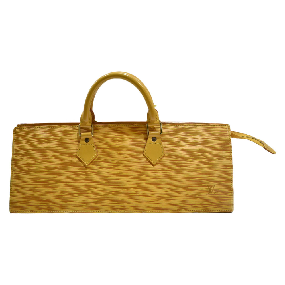 LOUIS VUITTON Sac Triangle Epi Yellow Leather Handbag Horizontal Bag